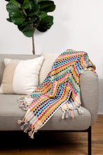 Load image into Gallery viewer, Terry Bath RAINBOW Towel with Curly Dotted Hued Lines